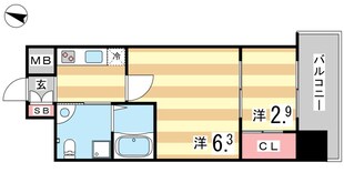 アドバンス三宮ラシュレの物件間取画像